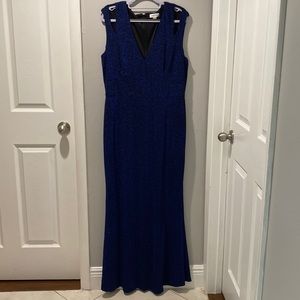 Calvin Klein Blue Sleeveless Wedding Dress